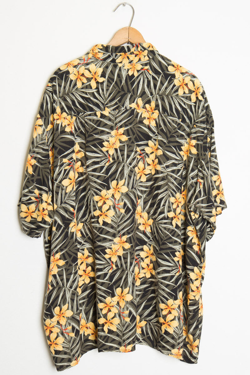 Orange Flower Vintage Hawaiian Shirt