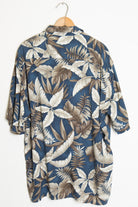 Blue Palm Leaf Vintage Hawaiian Shirt