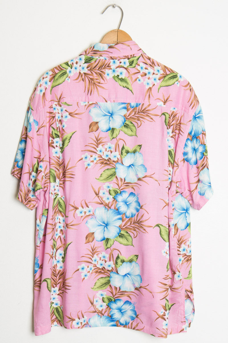 Pink and Blue Hawaiian Shirt