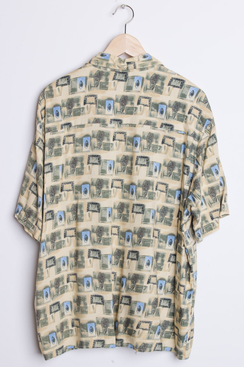 Tan & Green Vintage Hawaiian