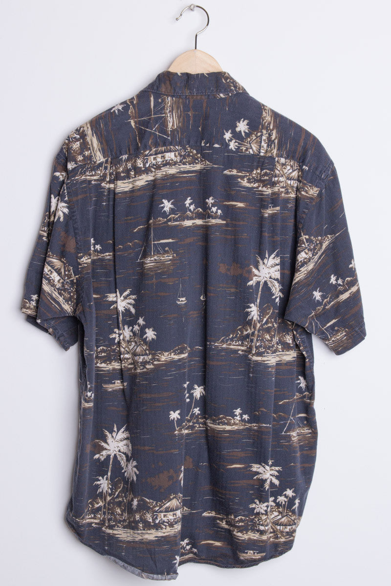 Black Nautica Vintage Hawaiian