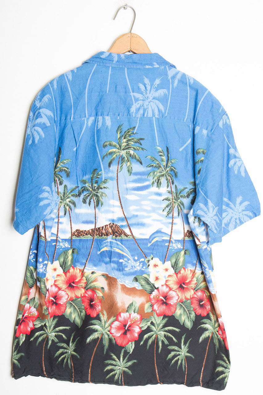 Beach Scene Vintage Hawaiian