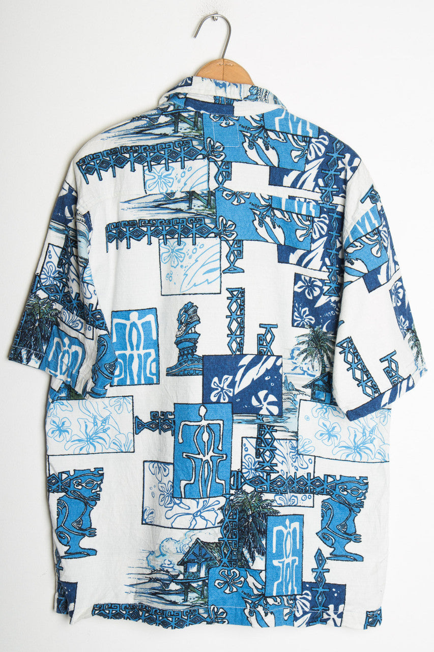 Blue Tribal Vintage Hawaiian