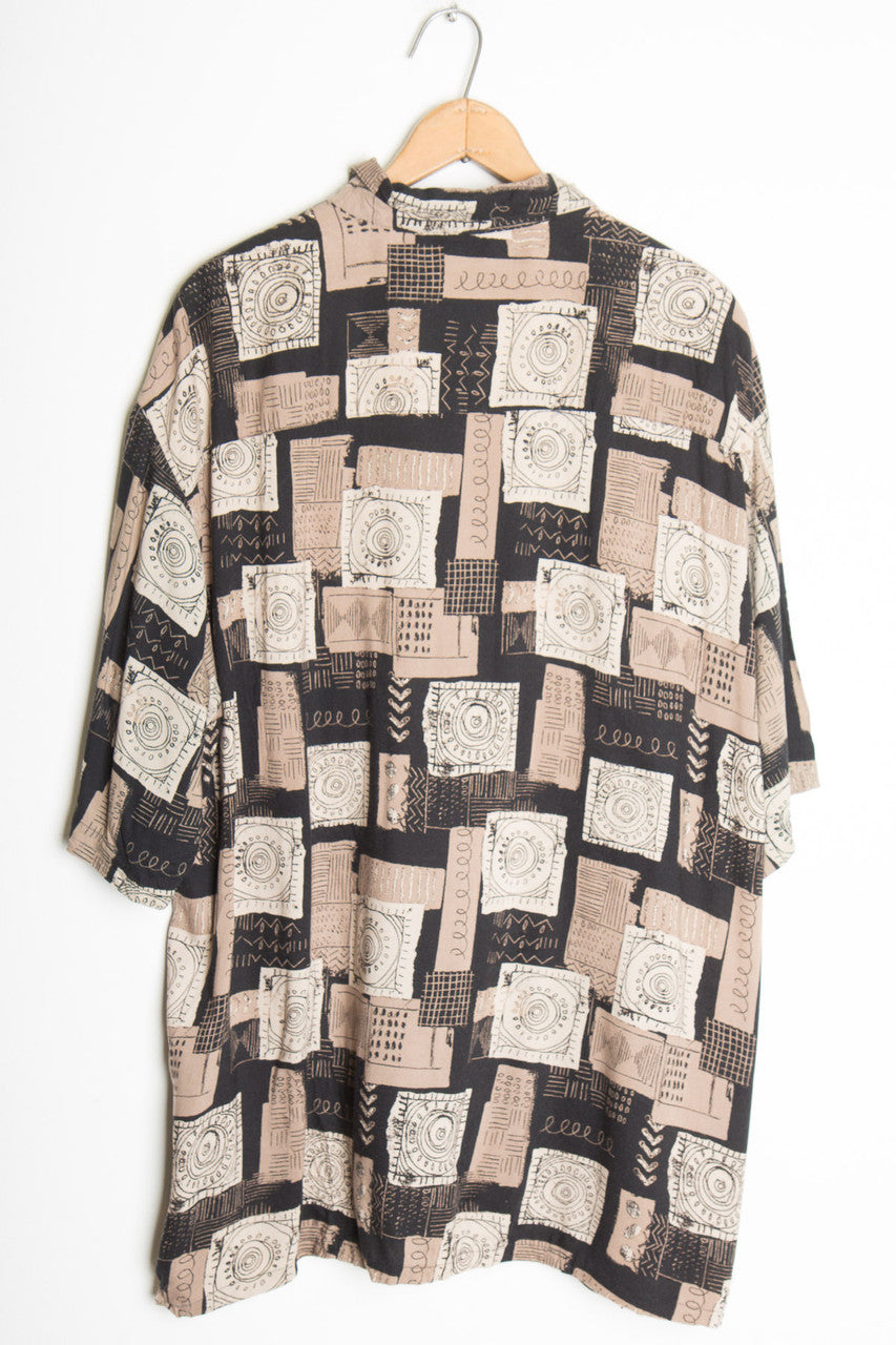 Black Abstract Vintage Hawaiian