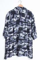 Black & White Hula Girl Vintage Hawaiian