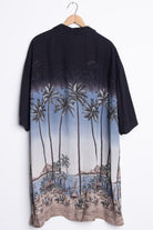 Black Beach Scene Vintage Hawaiian 1