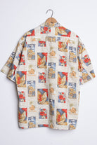 Tan Floral Vintage Hawaiian