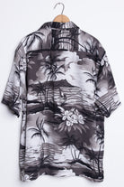 Black Beach Scene Vintage Hawaiian