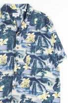 Blue & Yellow Floral Vintage Hawaiian
