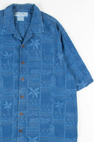 Blue Palms Patterned Vintage Hawaiian