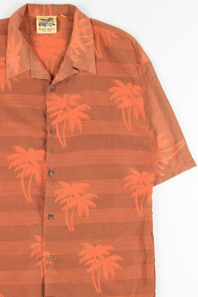 Orange Striped Palms Vintage Hawaiian