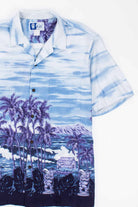 Vintage Blue Coastal Landscape Hawaiian Shirt