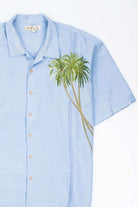 Embroidered Palm Tree Vintage Silk Hawaiian Shirt