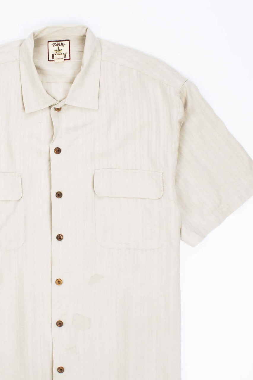 Vintage Tan Double Pocket Silk Hawaiian Shirt