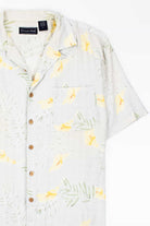 Light Yellow Floral Pocket Hawaiian Shirt