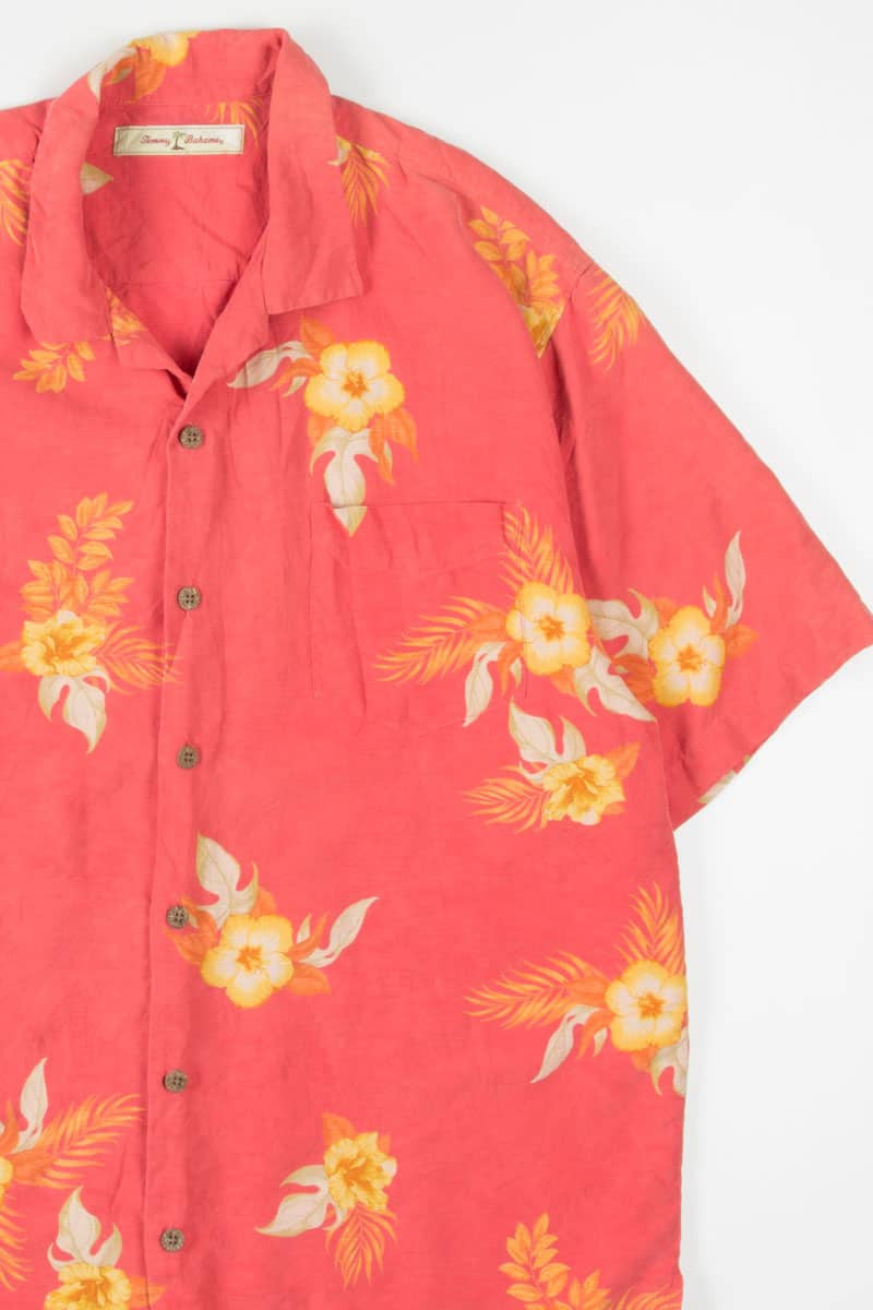 Coral Floral Tommy Bahama Hawaiian Shirt