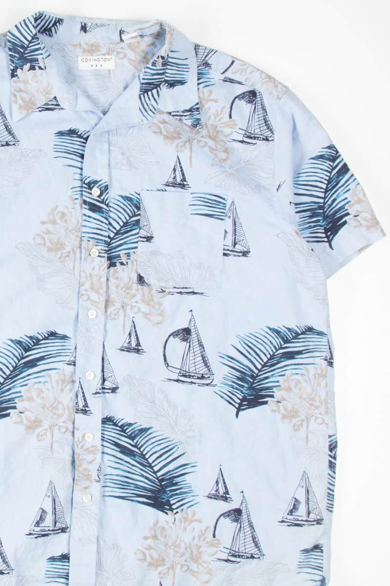 Blue Sailboat Hawaiian Shirt
