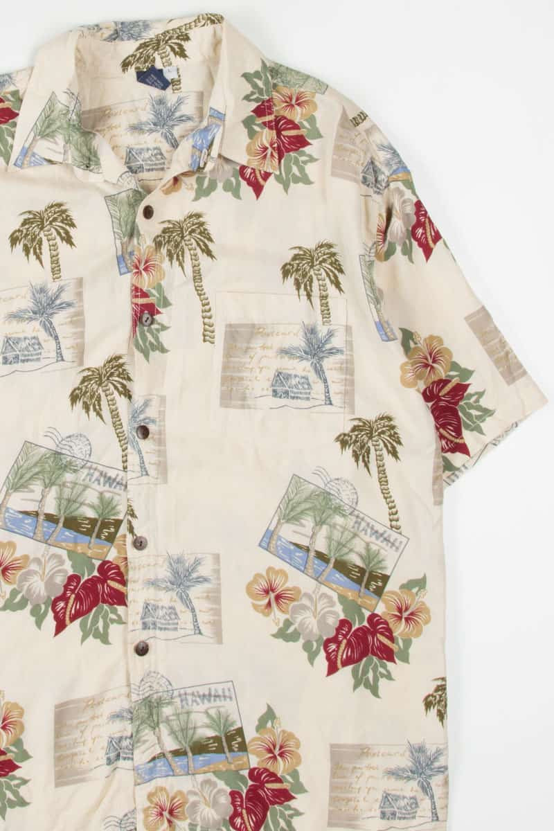Beige Postcard Hawaiian Shirt