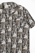 Abstract Black Hibiscus Hawaiian Shirt