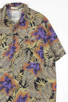 Purple & Olive Flora Vintage Hawaiian Shirt