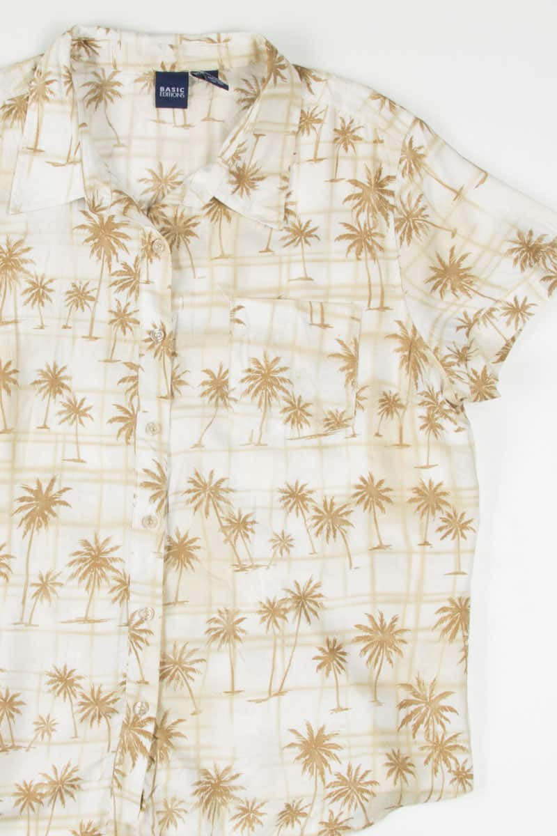 Tan Palm Tree Woman's Hawaiian Shirt