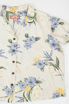 Beige & Blue Floral Hawaiian Shirt