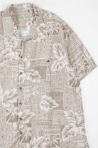 Beige Abstract Leaves Hawaiian Shirt