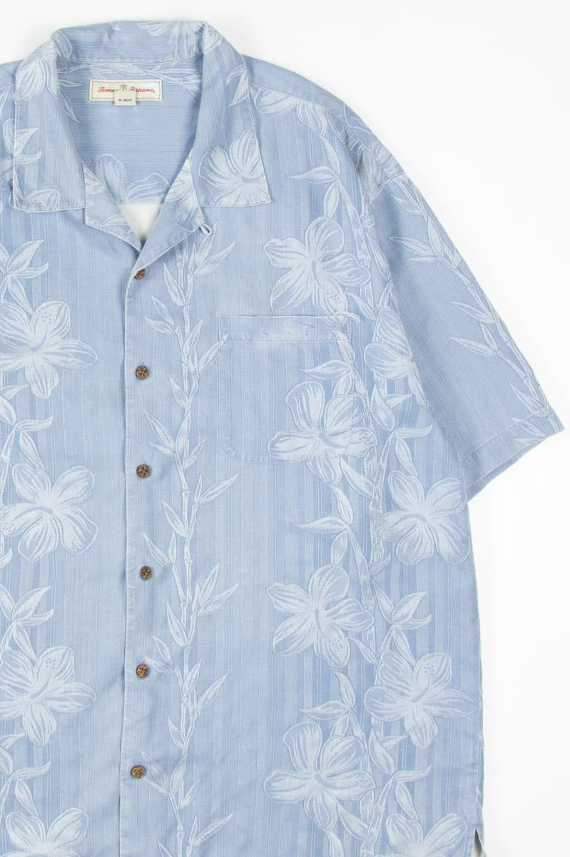 Blue Tommy Bahamma Floral Stripe Hawaiian Shirt