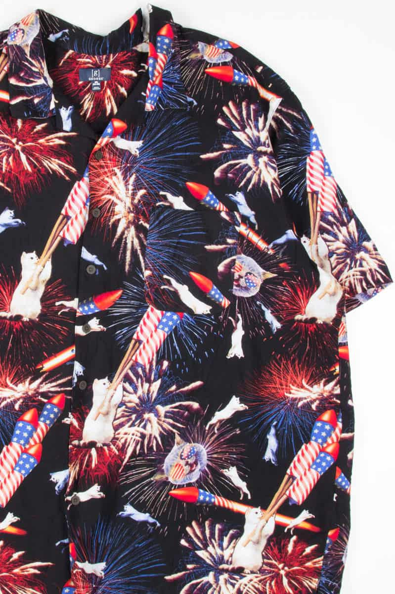 Fourth of July Cats Hawaiian Shirt