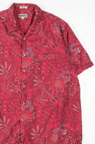 Red Ukulele Print Hawaiian Shirt