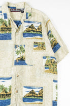 Island Huts Blocked Pattern Hawaiian Shirt