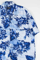 Blue Floral Print Hawaiian Shirt 1