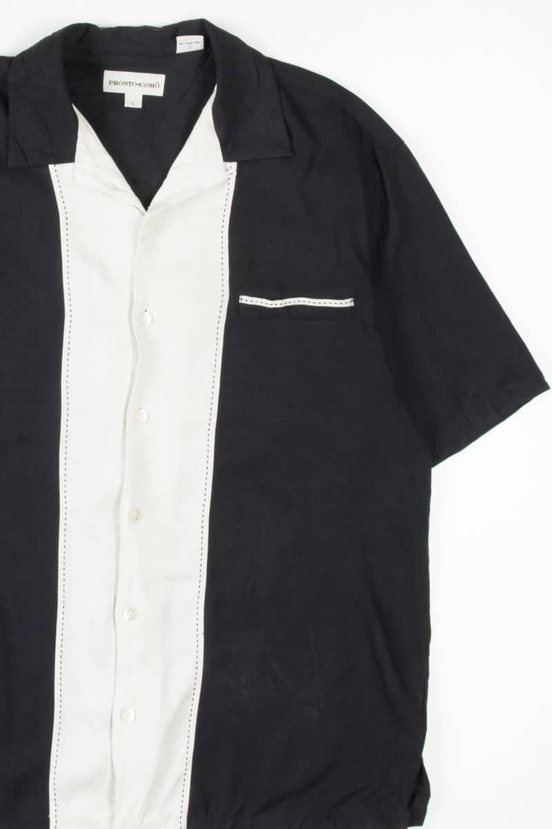 Black Bowling Style Hawaiian Shirt