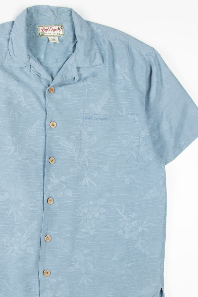 Blue Shadowed Floral Hawaiian Shirt