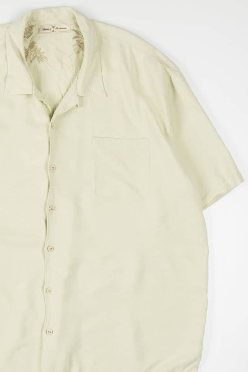 Beige Textured Tommy Bahama Hawaiian Shirt
