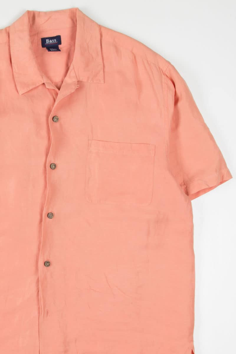 Coral Linen & Silk Hawaiian Shirt