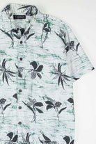 Green Tribal Floral Hawaiian Shirt
