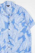 Blue & White Leaves Hawaiian Shirt