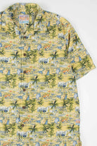 Yellow Beach Life Silk Hawaiian Shirt