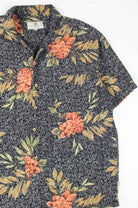 Black Ornamental Peony Hawaiian Shirt
