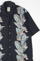 Black Leaves Bowling Stripe Hawaiian Shirt
