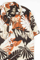 Brown Abstract Leaves Hawaiian Shirt