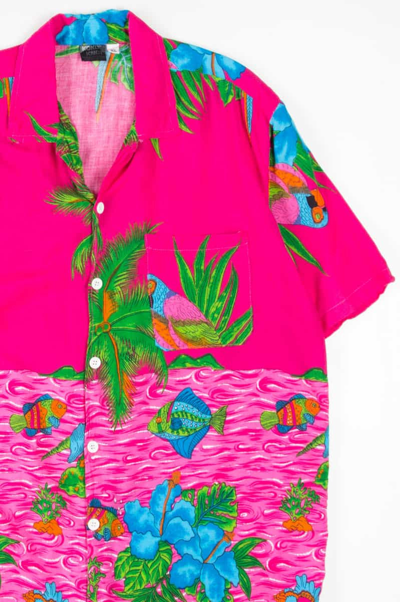 Pink Tropical Fish Hawaiian Shirt