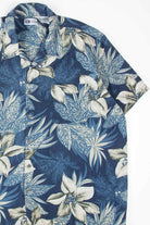 Blue Tropical Floral Hawaiian Shirt