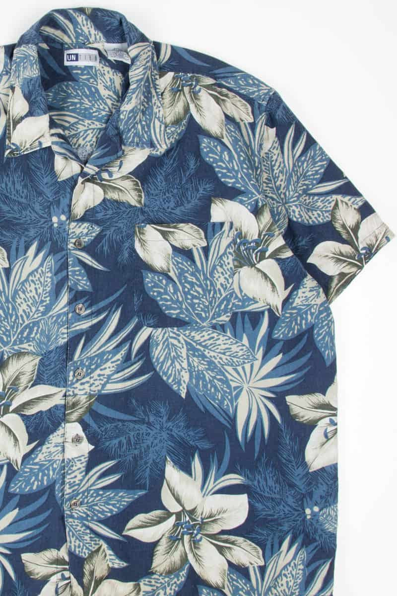 Blue Tropical Floral Hawaiian Shirt