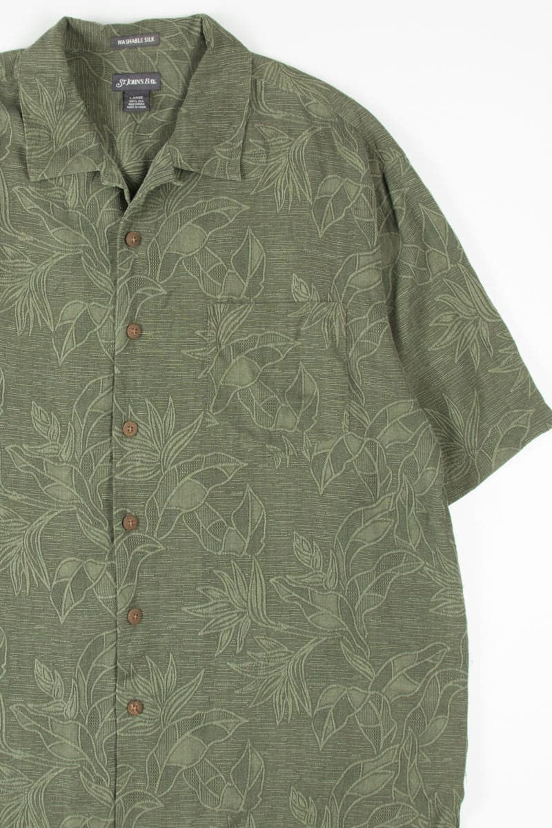Dark Olive Bird Of Paradise Hawaiian Shirt