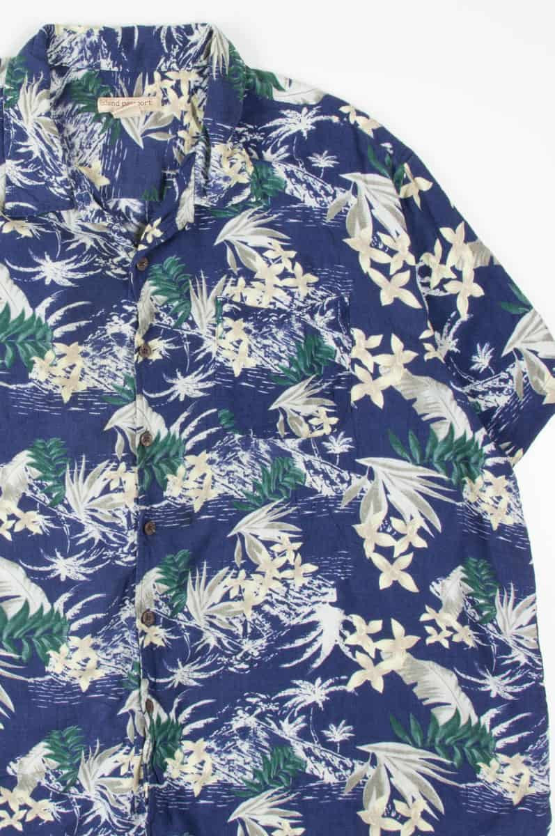 Blue Floral Hawaiian Shirt