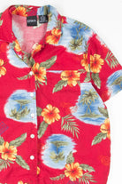 Red Hibiscus Hawaiian Shirt 1