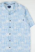 Blue Tribal Print Hawaiian Shirt