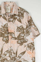Peach Dotted Floral Hawaiian Shirt